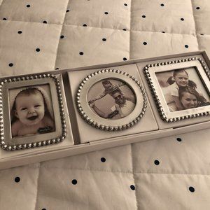 Mud Pie Set of 3 Beaded Mini Frames - NWT
